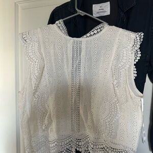 White Lace Sleeveless Top
